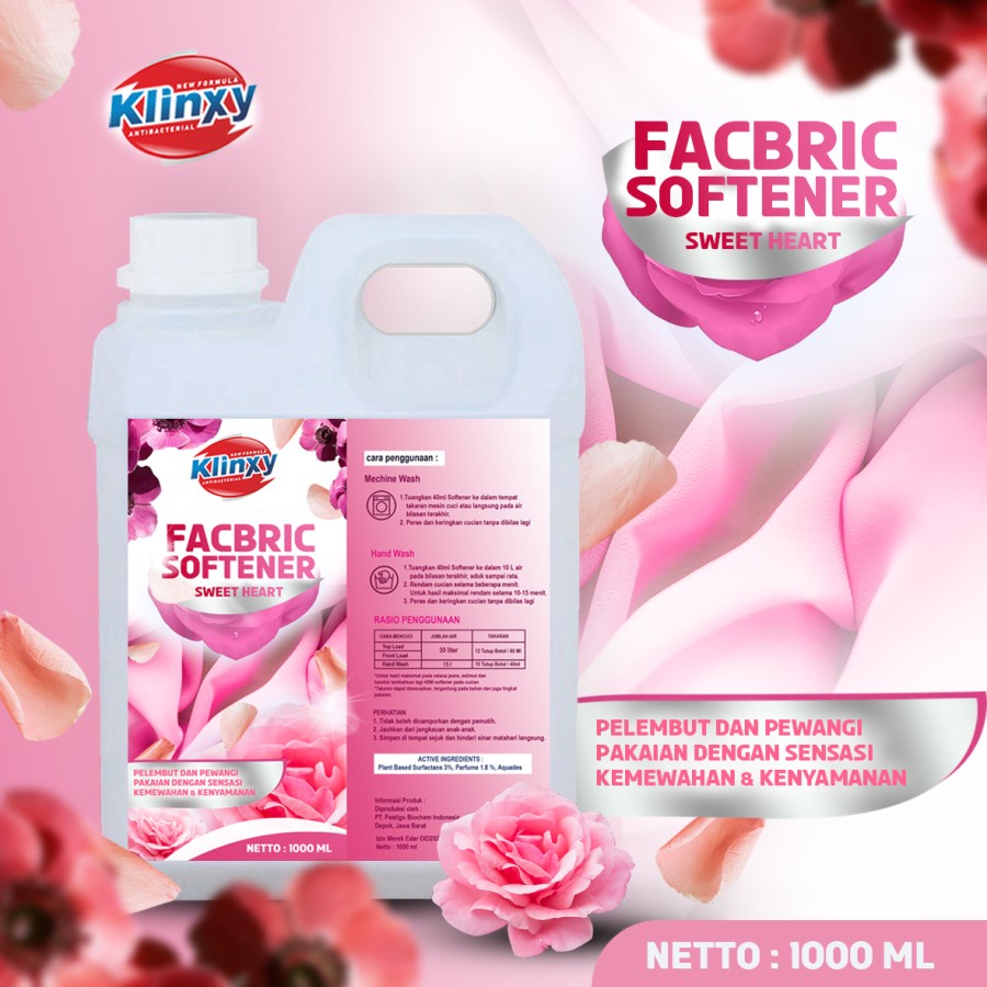 KLINXY Fabric Softener Pelembut dan Pewangi Pakaian Laundry 1 Liter