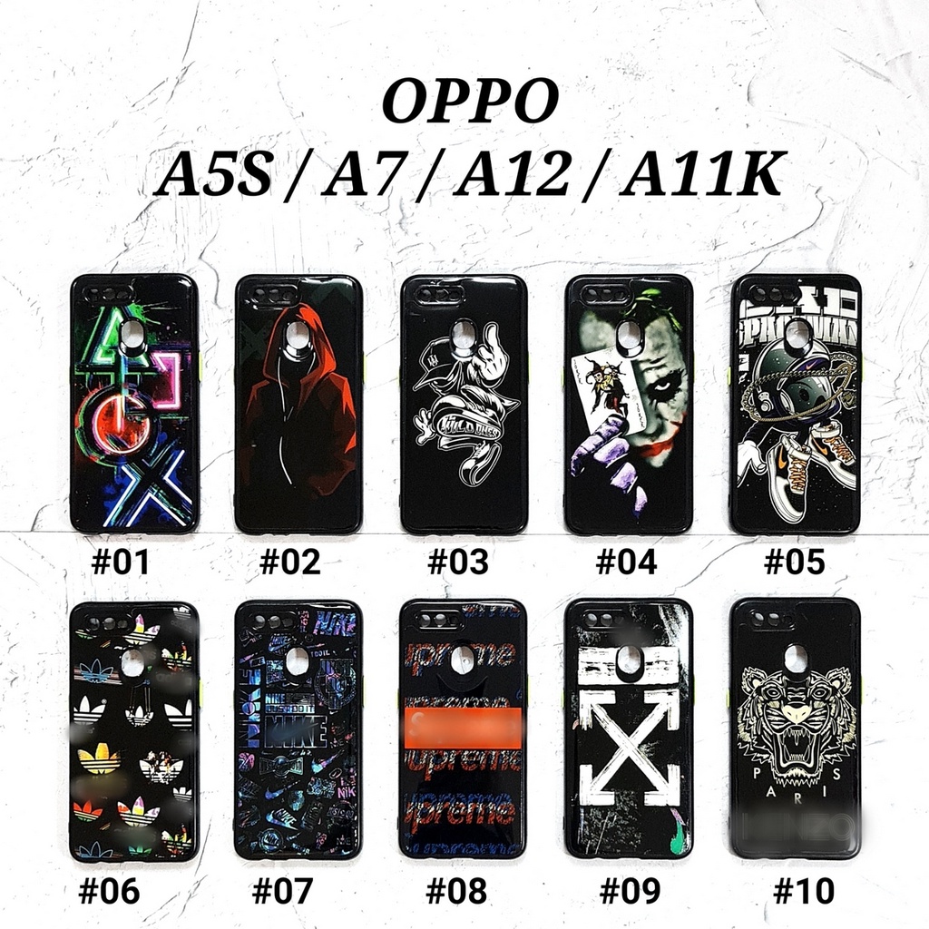 OPPO F9 A15 A15S A16 A55 5G A53S 5G A5S A7 A12 A11K A33 A53 2020 A54 4G A74 A95 4G A76 A36 A96 RENO 5 5G | Black Jelly Mancase Lens Cover Camera Case Motif Pria Joker