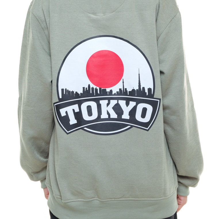 SWEATER_ID Basic Sweater TOKYO Sablon Premium Pria Wanita Fleece Tebal