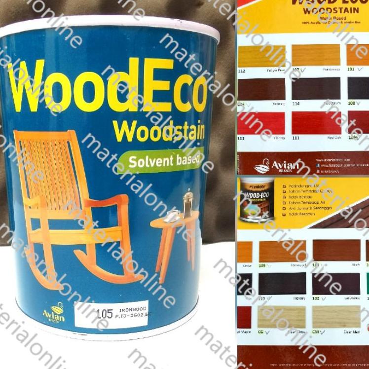 ❃ LENKOTE Politur WoodStain Vernis Kayu Wood Stain Eco 1 Lt Liter 1Liter Avian Cat Pelindung Vernish