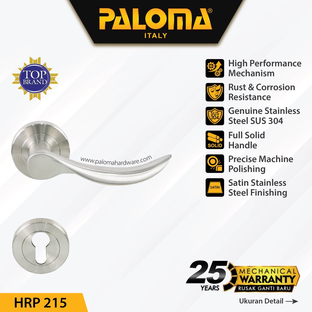 PALOMA HRP 215 Handle Pintu Roses Solid Stainless Lever Gagang Door