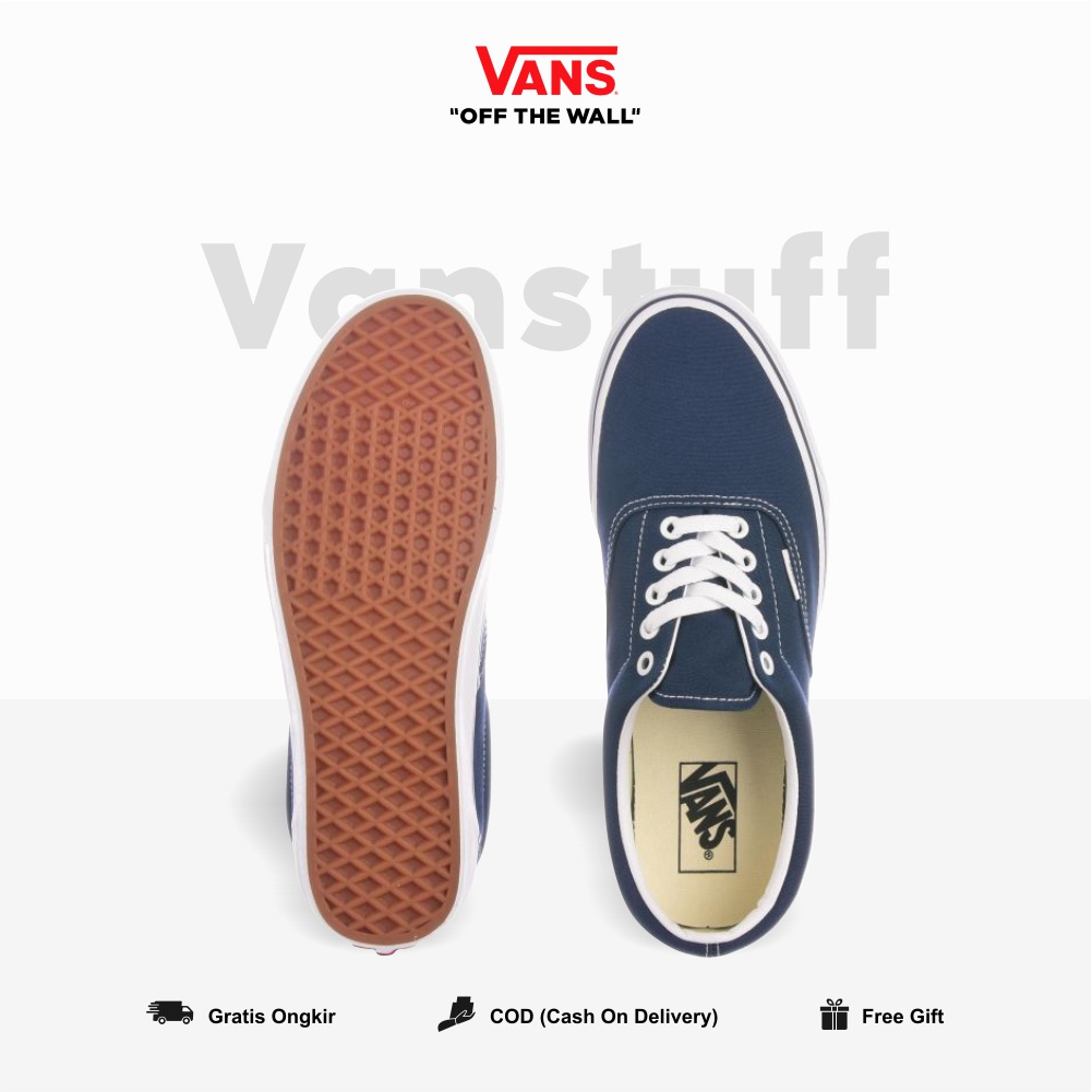 Vans Era Clasic Navy White Original  BNIB Couple Pria Wanita Global Market Waffle EVB Ori Authentic Biru Putih