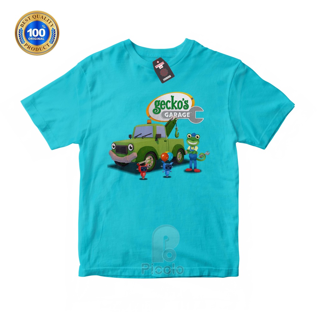 (FREE NAMA) BAJU KAOS ATASAN ANAK MOTIF KARAKTER KARTUN GECKOS UNISEX bahan COTTUN