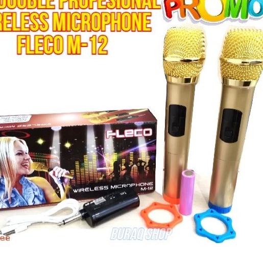 ❃ COD Microphone Profesional Wireless Mic Double FLECO M-12//Mic Wireless Double FLECO M-12//MIC KAR