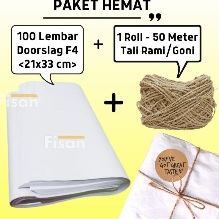 

12.12 MALL Paket Hemat 100 Lembar Kertas Packing Doorslag F4 + Tali Rami / Goni 50 meter !!!
