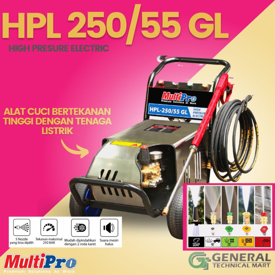 High Preassure Electric Jet Cleaner Multipro HPL-250/55 GL