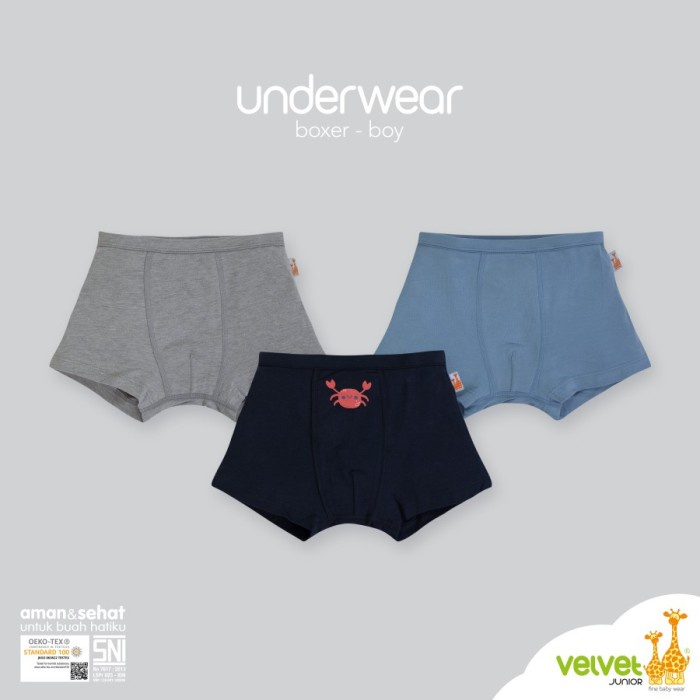 Velvet Junior BOYS Underwear - SOLID COLOR CRAB
