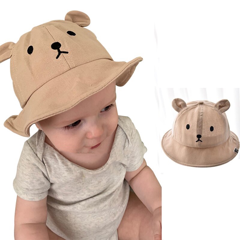 Topi Anak Cute Bear Spring Summer Hat - ZH-03 - Brown