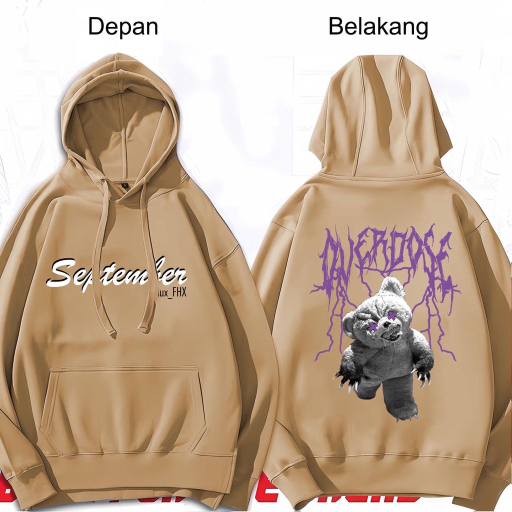 Lilipop.id Sweater Hoodie Pria September Bear Hoodie Kupluk Jumper Outwear Long sleve Trendy Terbaru