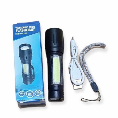 [Senter] Lampu Senter Mini Xpe Dan Cob Led Zxt 513 Usb Charger Senter Swat Mini [Lamp]