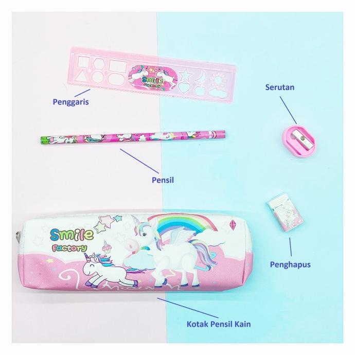 

Kotak pensil kain unicorn set