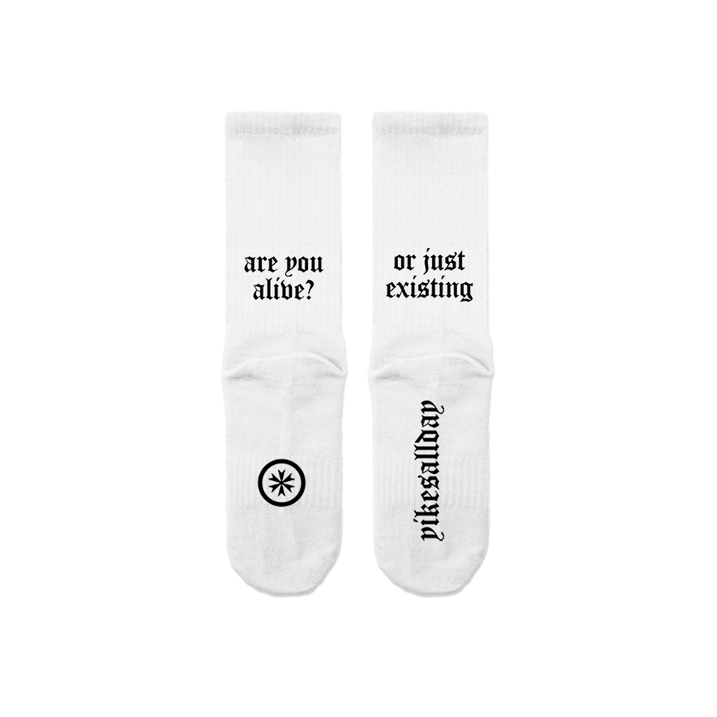 SOCKS | ALIVE | WHITE | BLACK | YIKESALLDAY