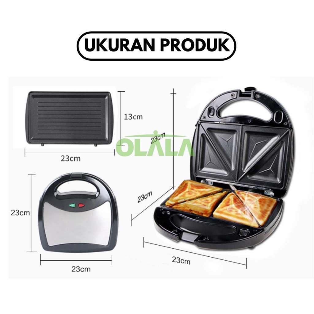 SANWICH MAKER ELECTRIC 750W ALAT PEMANGGANG ROTI OLL-LV885A / OLL-LV885B