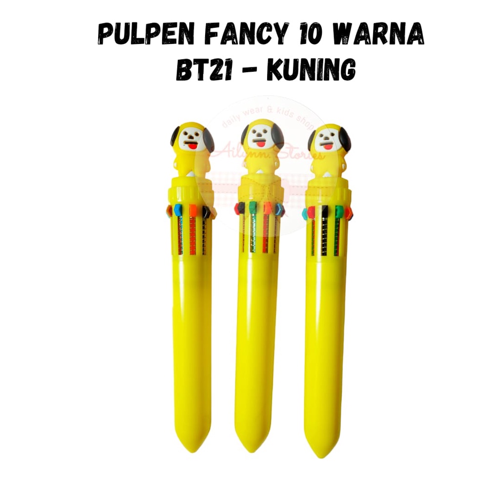 Pulpen Fancy Cetek 10 warna unicorn &amp; BT21