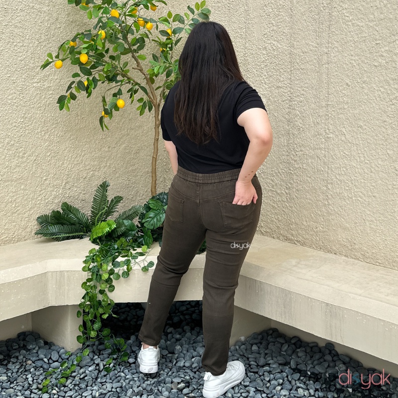 DISYAK - JEGGING Dark Brown Premium Soft Jeans Strecth 9906-3306