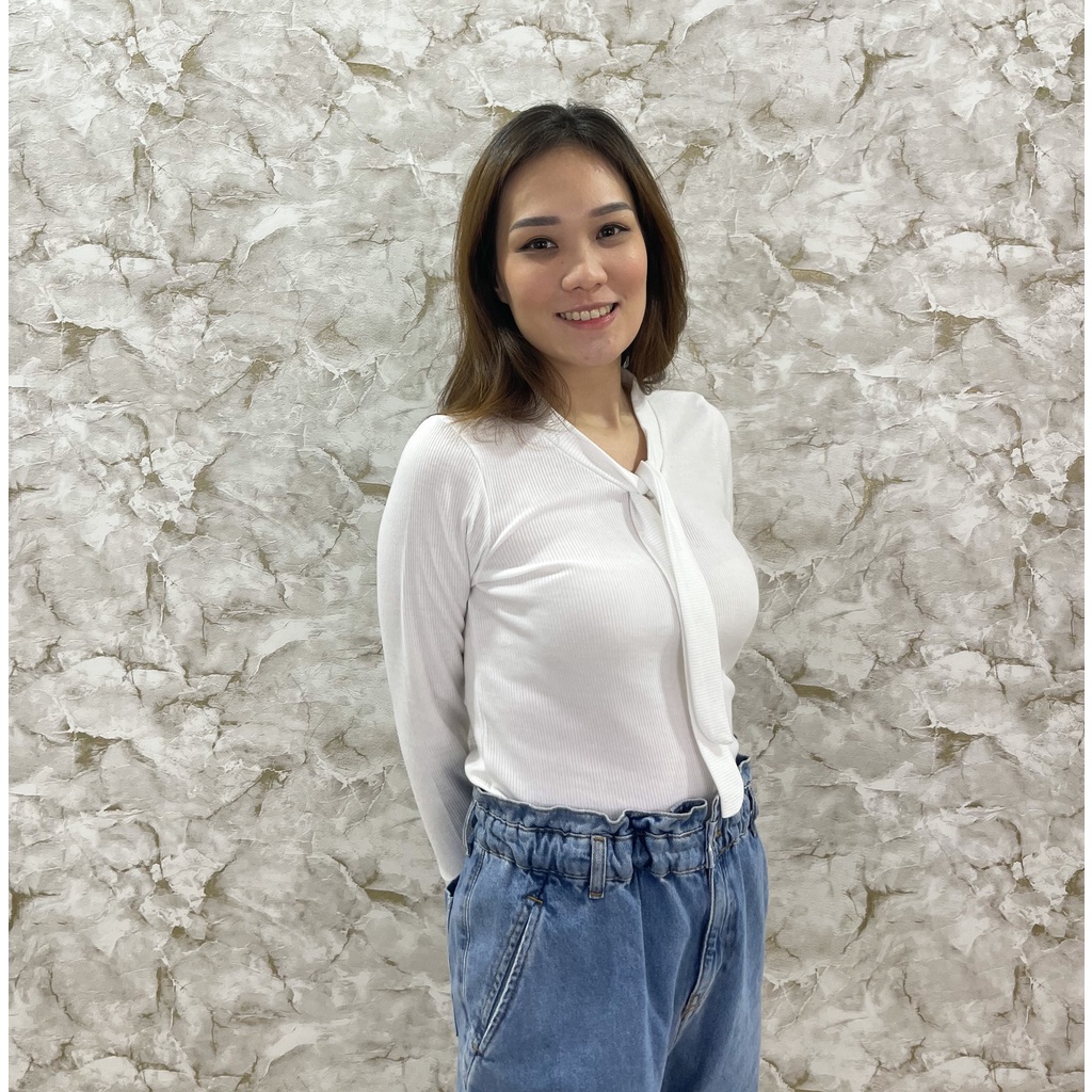 MODAVIE - ACELLA CROPTOP Longsleeve Baju Atasan Lengan panjang Knit Top