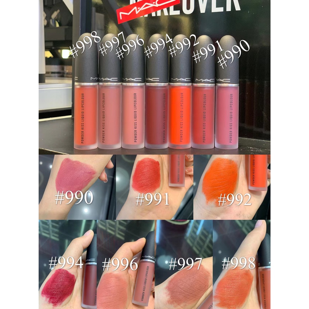 MAC COSMETICS Powder Kiss Liquid Lipcolour Mull It Over/Devoted To Chili• 5ml
