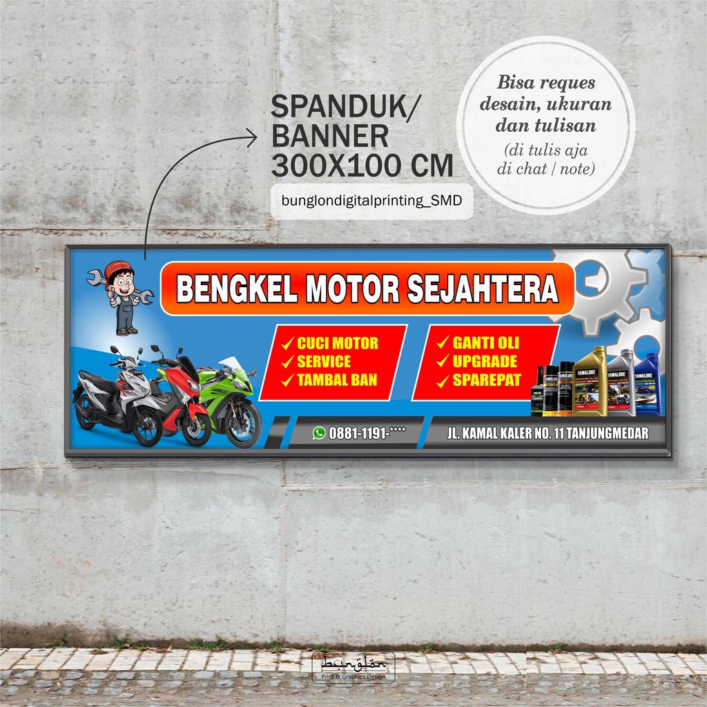 Spanduk, Banner Bengkel Motor Murah