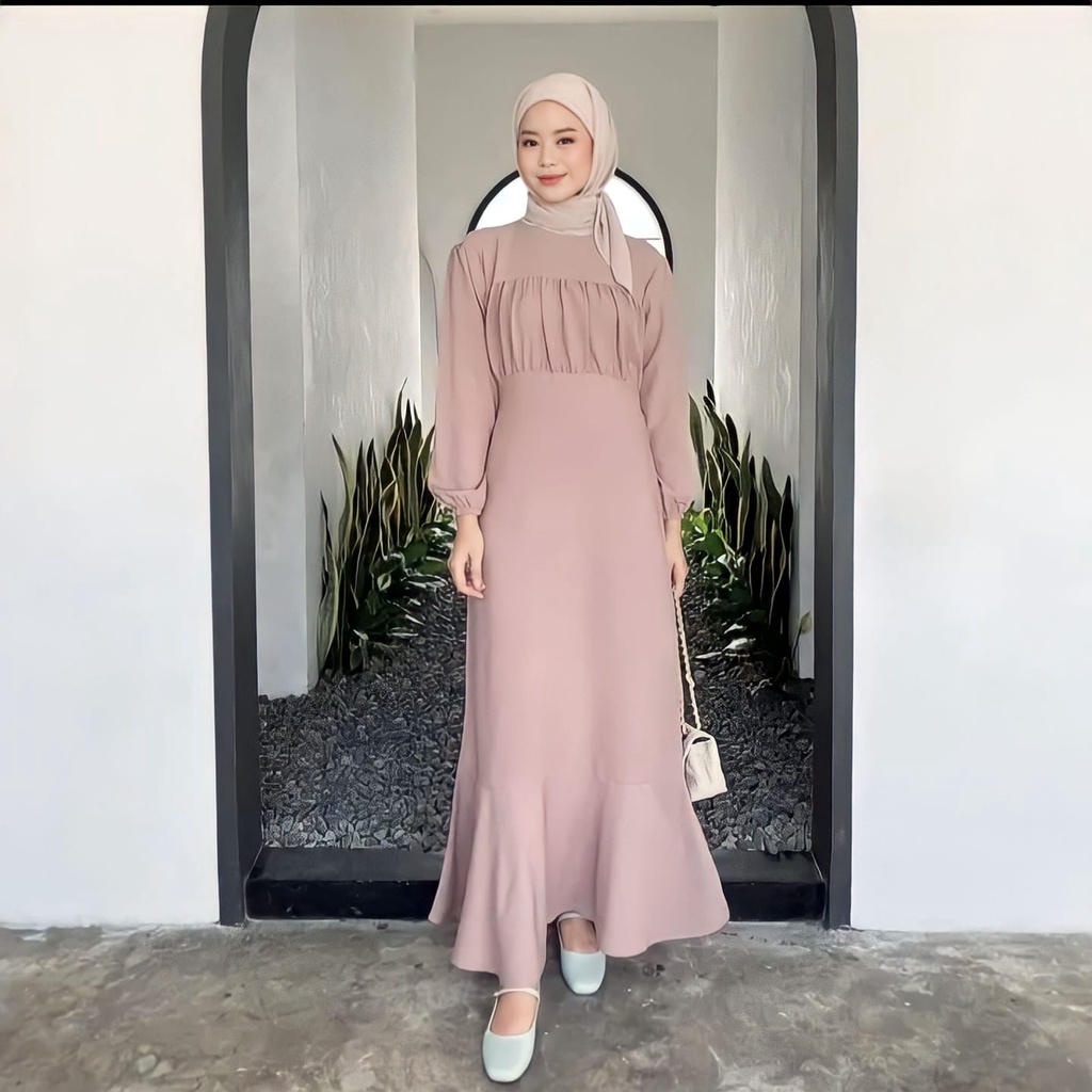 (DBY) GAMIS ZILVANIA ATASAN WANITA MAXI DRESS BAHAN SHAKILA