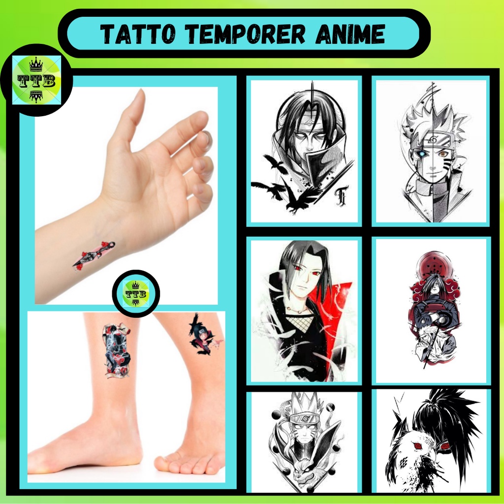 Tato temporer versi anime naruto tatto temporary naruto dan sasuke semi permanen tatoo temporari ani