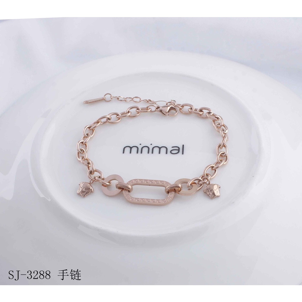 Gelang Titanium Rantai Polos Perhiasan Fashion 3288