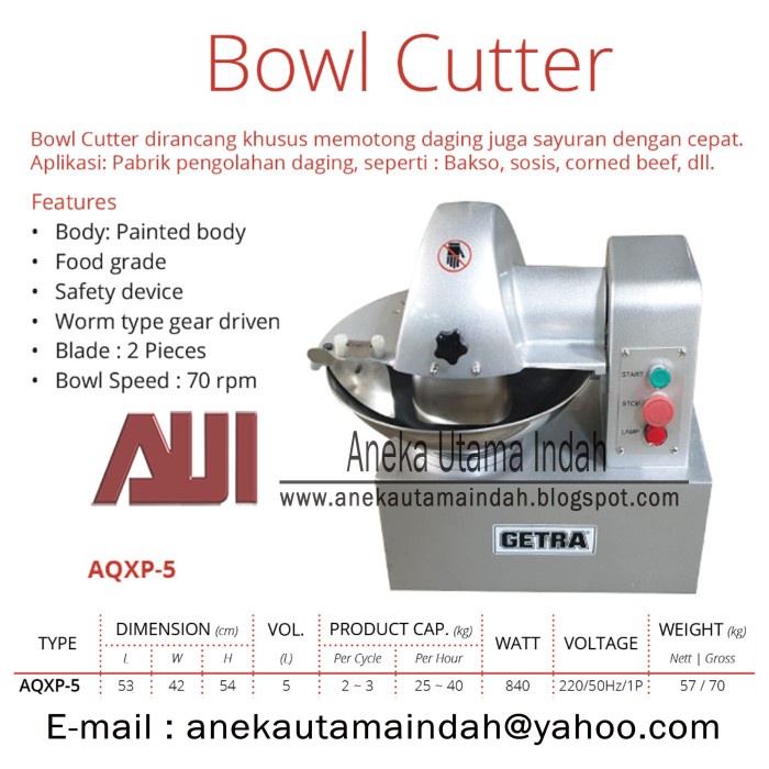 Tq-5 Mixer Bakso/Pencampur Adonan Bakso(Meat Balls Mixer)/Bowl Cutter