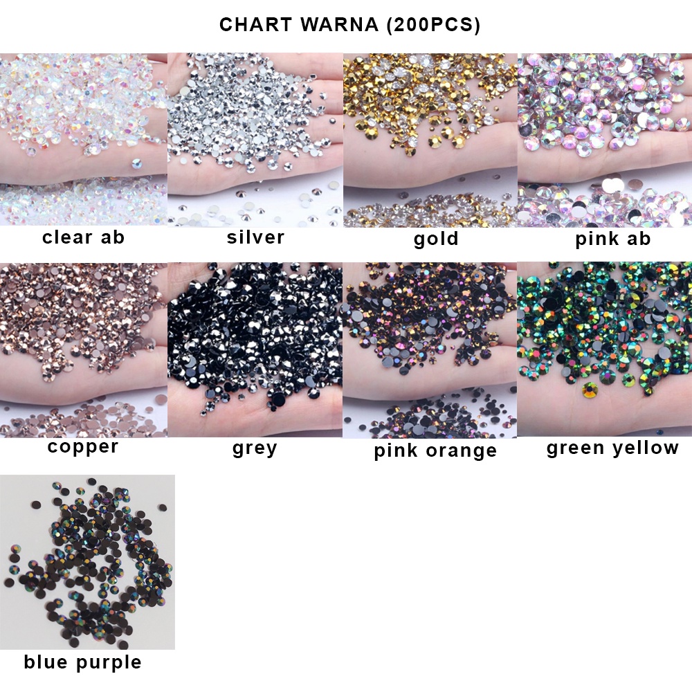 CSP127 – Manik Kristal Crystal Rhinestone Hiasan Make Up Nail Art Henna Cosplay Jepang