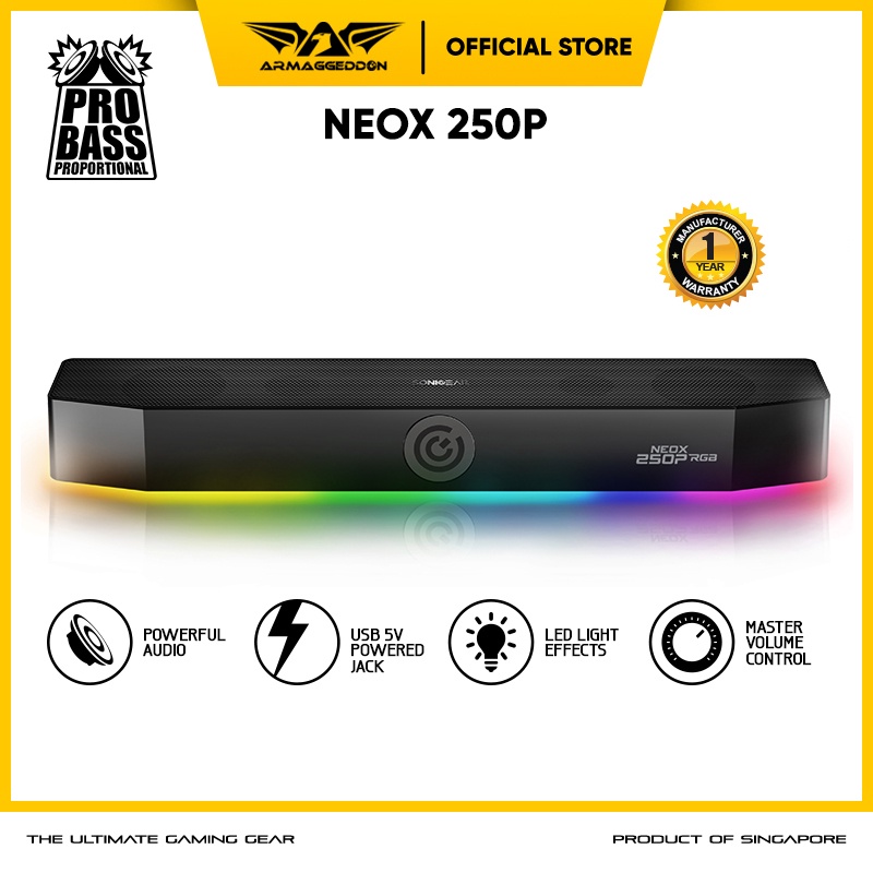 Speaker Bluetooth Neox 250P RGB Lightning Effect Sound Bar | 20W Max Power | Cinematic Audio Perform