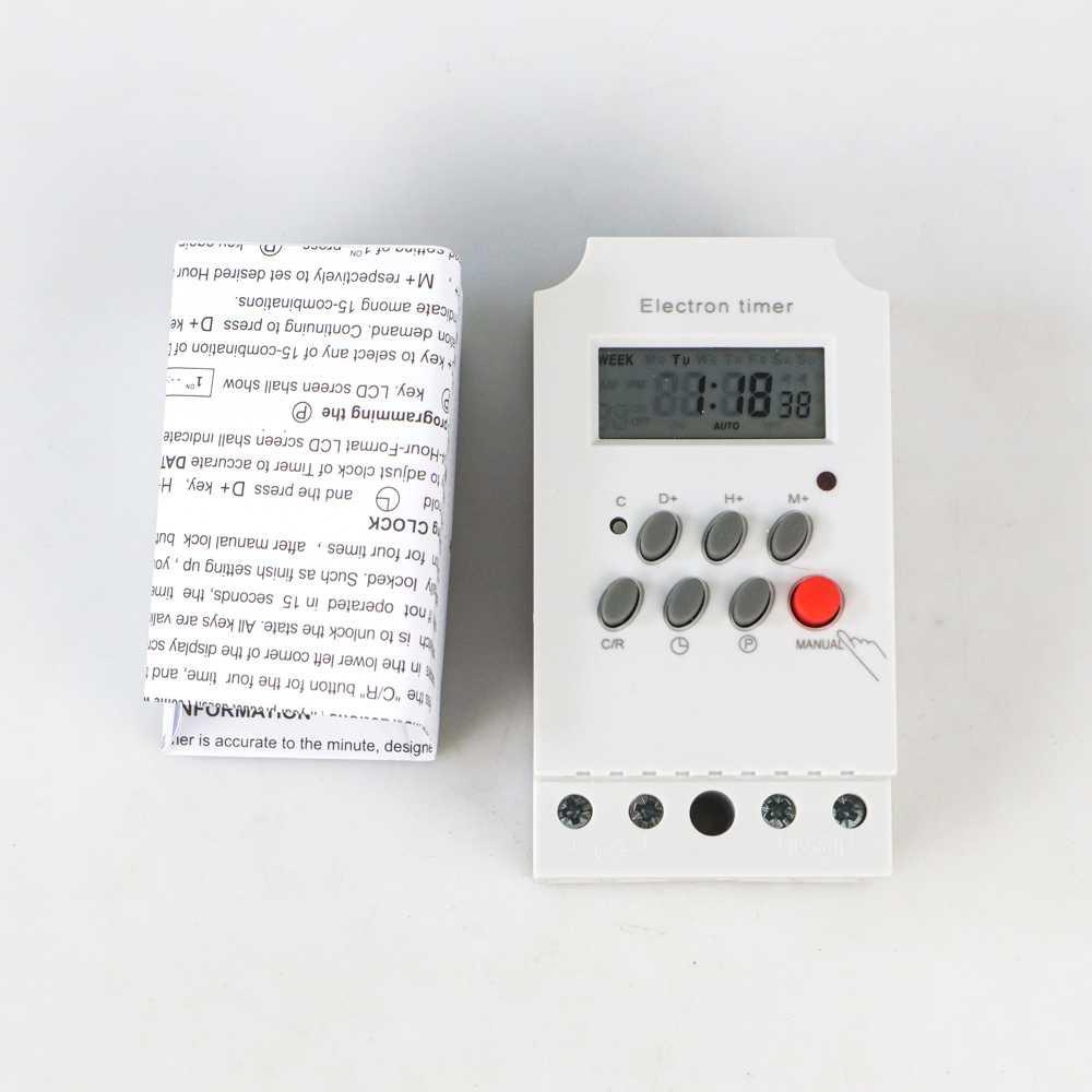 MCB Power Timer Programmable Time Switch Relay 25A 220V - KG316T-II - White