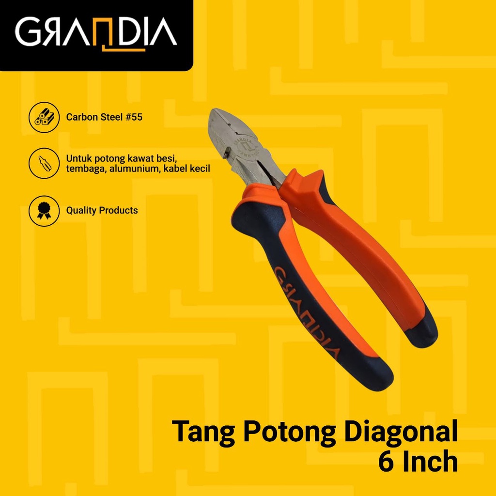 Tang Potong Diagonal Grandia / Diagonal Cutting Pliers 6 inch