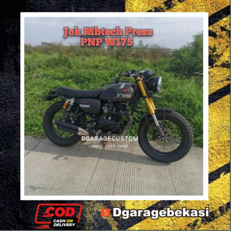 Jok W175 kulit Mbtech Wajik PNP kawasaki W175 motif Diamond Wajik