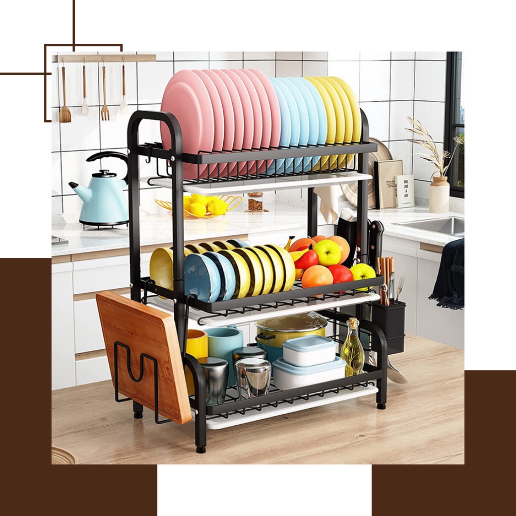 Goto Evelyn Rak Cuci Pengering Piring Dapur Susun Wastafel Serbaguna