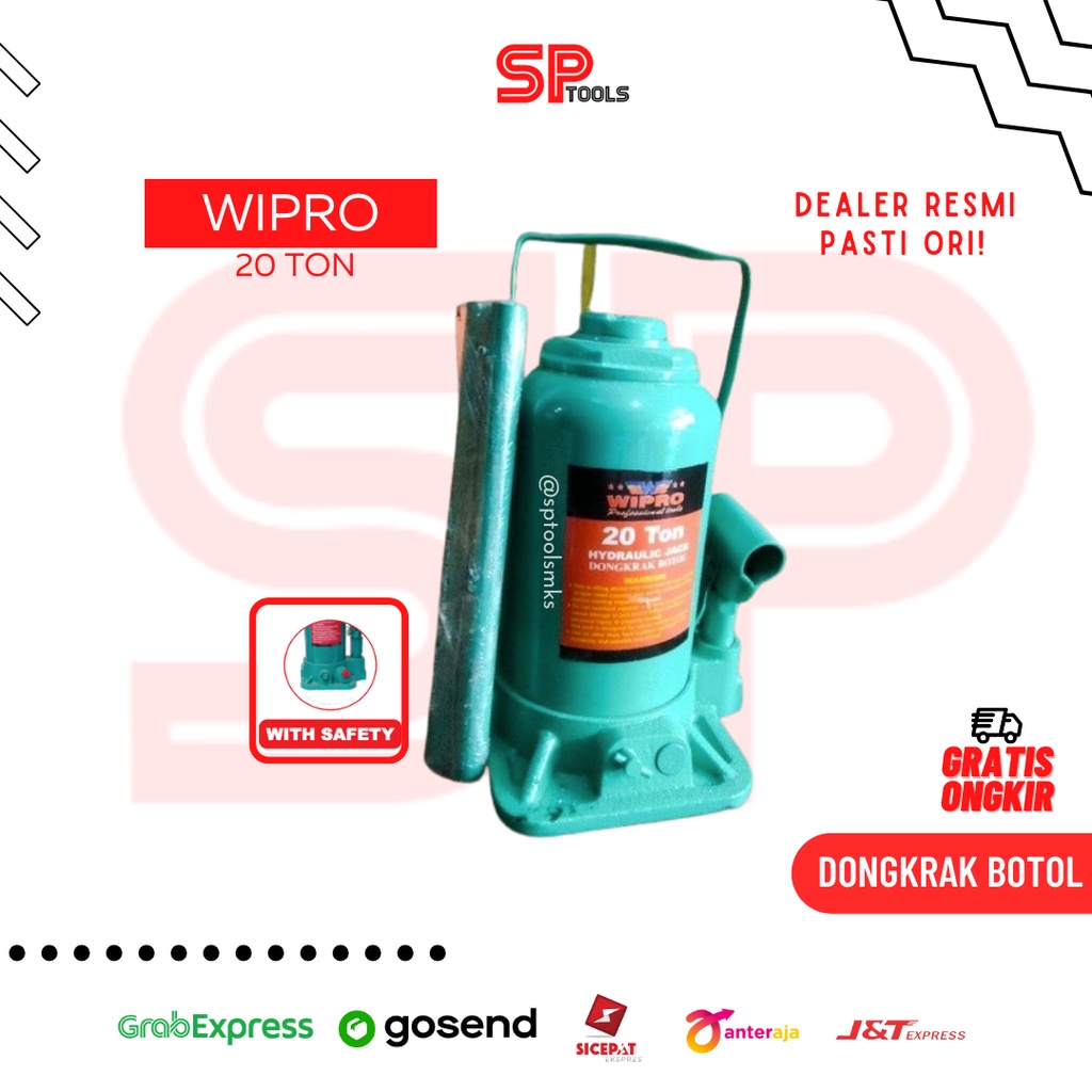 DONGKRAK BOTOL 20TON 20 TON WITH SAFETY HYDRAULIC JACK MOBIL WIPRO