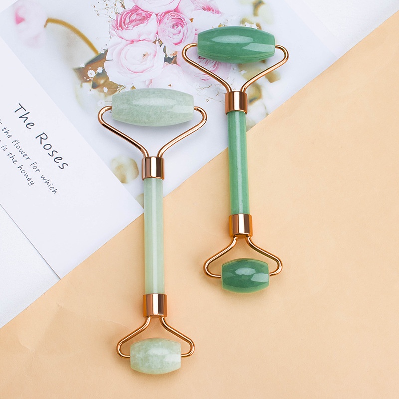 Alat Pijat Untuk Muka Wajah Terapi Facial Massager Jade Roller Guasha Batu Giok Alam Asli