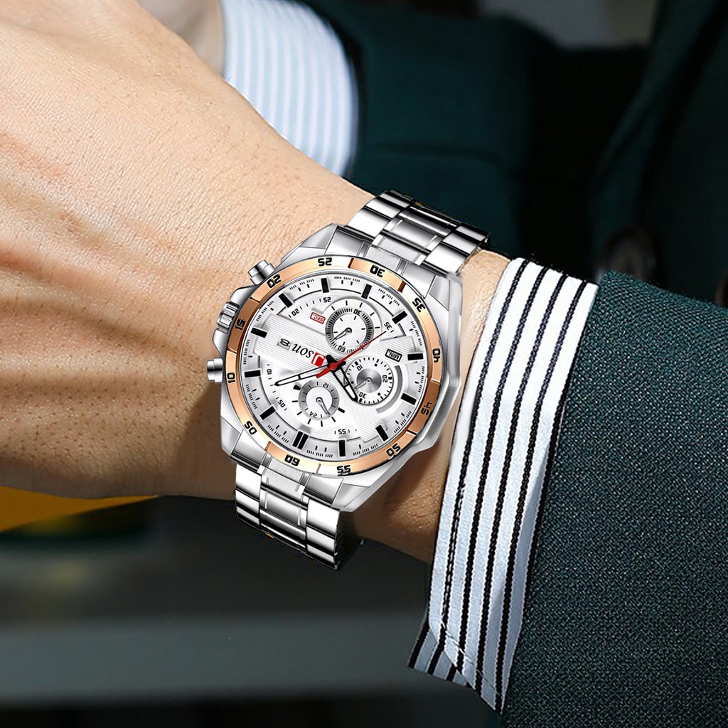 Jam Tangan Json Jam kekinian COD (BISA BAYAR DI TEMPAT) Stainlles stell jam tangan import 100% mewah jam tangan anti karat waterproof elegant