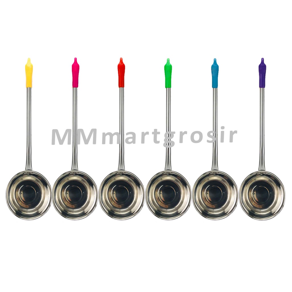 Gayung Sendok Sup / Sendok Stainless Steel / Gayung Pegangan Warna / Multifungsi