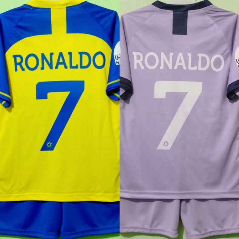 Kaos Jersey AL Nassr Anak Setelan Crhistian Ronaldo 2023 Baju Sepak bola Bisa bayar di tempat