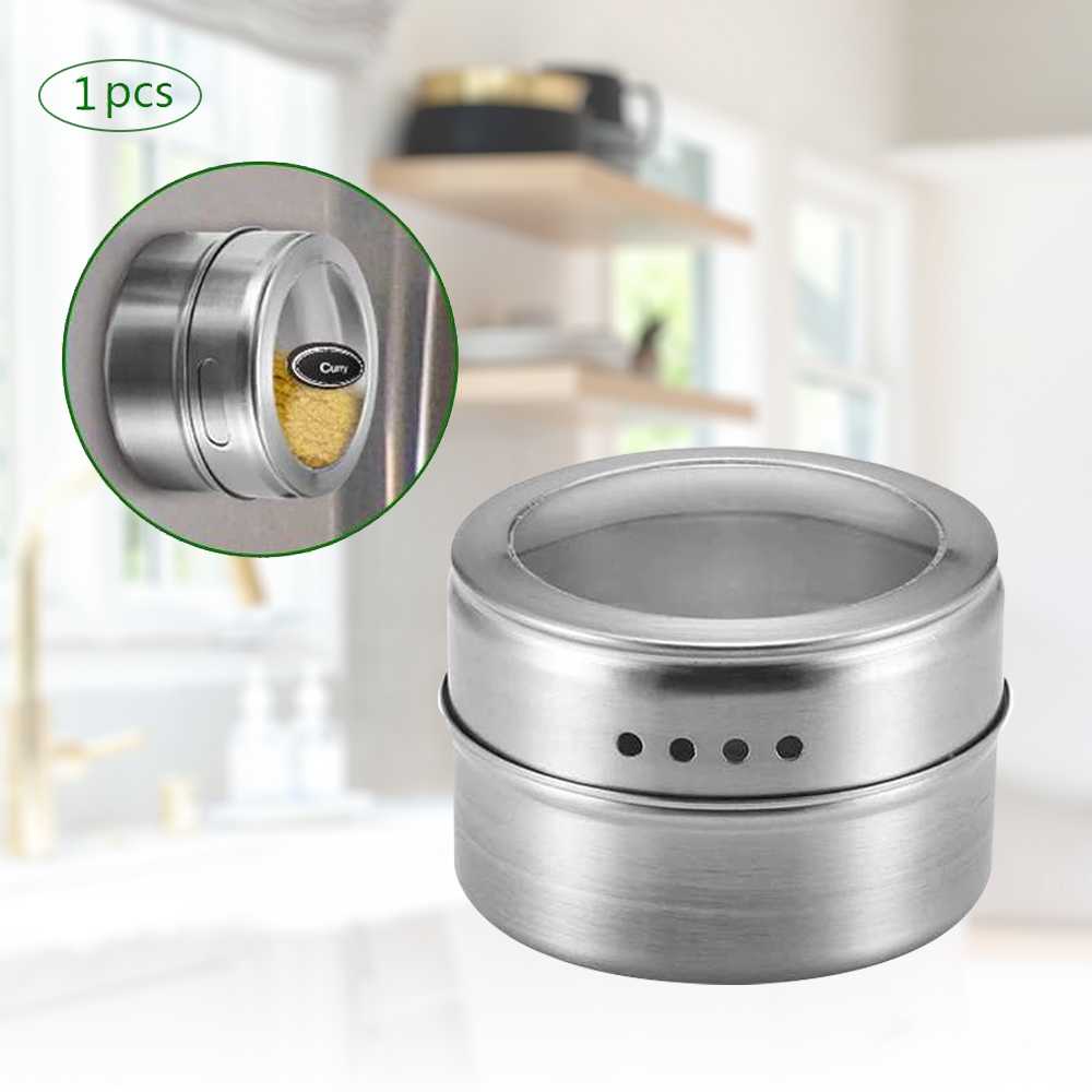 (BISA COD) FTIHSHP Leten Tempat Bumbu Makanan Magnetic Spice Jar Container 1 PCS - C121