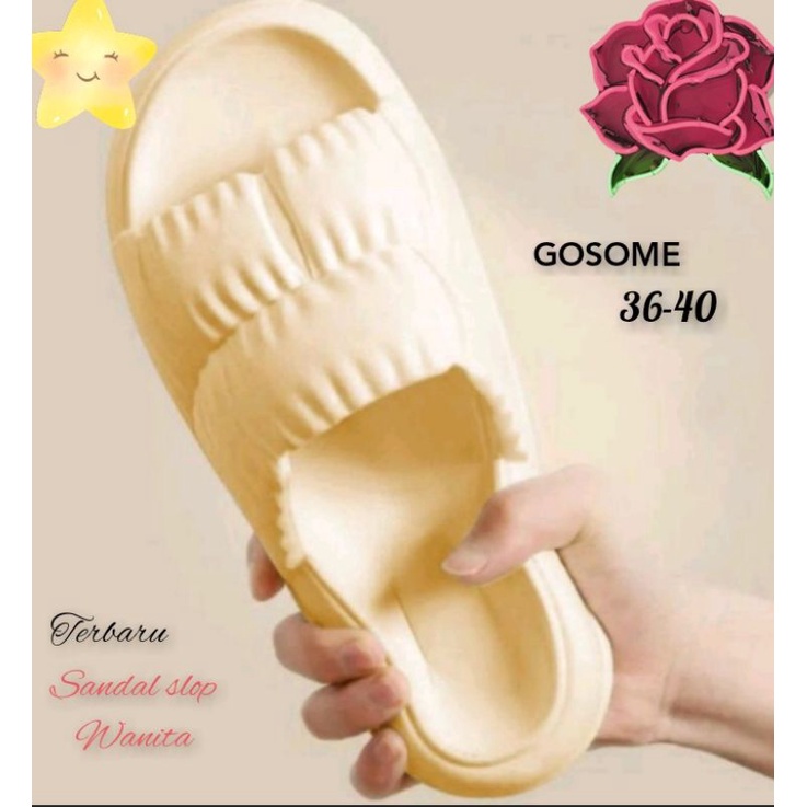 Sandal Selop Wanita Karet Casual Gosome Terbaru Bahan Karet Fashion Korea