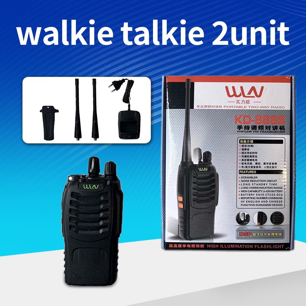 Handy Talky HT WLN 888S UHF TWO WAY RADIO Hitam walkie talkie 2 UNIT