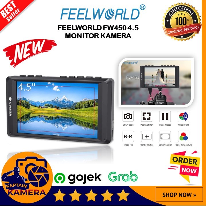 FEELWORLD FW450 4.5 INCH KAMERA DSLR KECIL BIDANG MONITOR