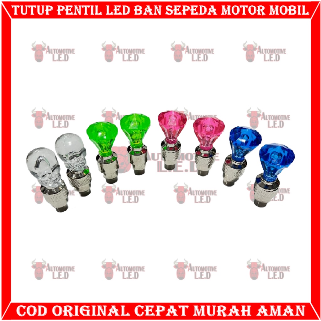 ORIGINAL TUTUP PENTIL LAMPU LED OTOMATIS MOBIL MOTOR  HARGA SEPASANG TUTUP PENTIL MOTOR