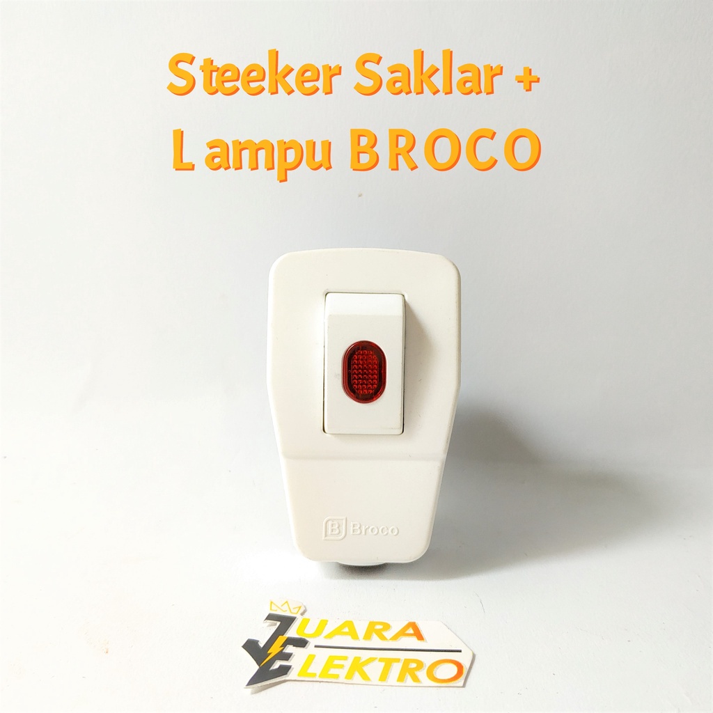 (1 PCS) Steeker Saklar + Lampu BROCO | Steker Saklar Dengan Lampu Merk Broco