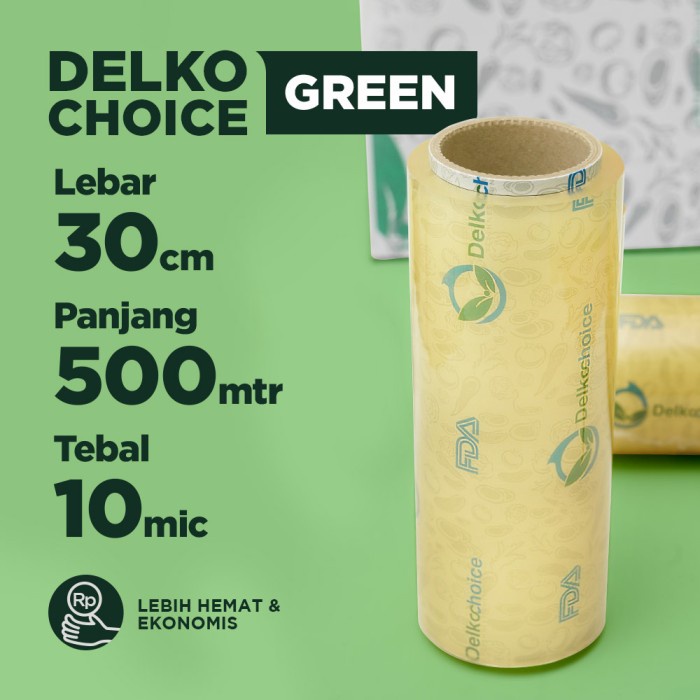 Terlaris Plastik Pembungkus Makanan - Food Wrap / Wrapping Delkochoice Green 30