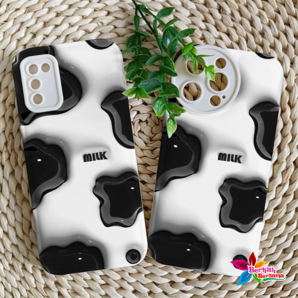 SS150 Case For OPPO A71 A74 A95 A76 A36 A96 A83 F1S A59 F5 F5 YOUTH F7 A53 2015 RENO 8T 4 4F F17 PRO 5 6 7 8 7Z 8Z A96 Cow Motif Milk Softcase Casing Hp BB7851