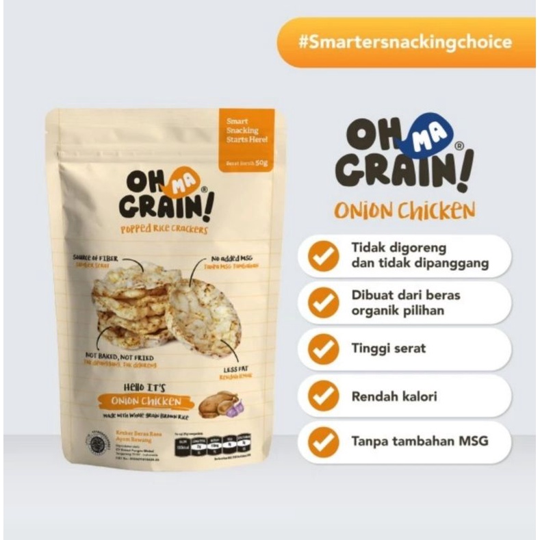 

Oh Ma Grain Popped Rice Crackers Onion Chicken 50gr