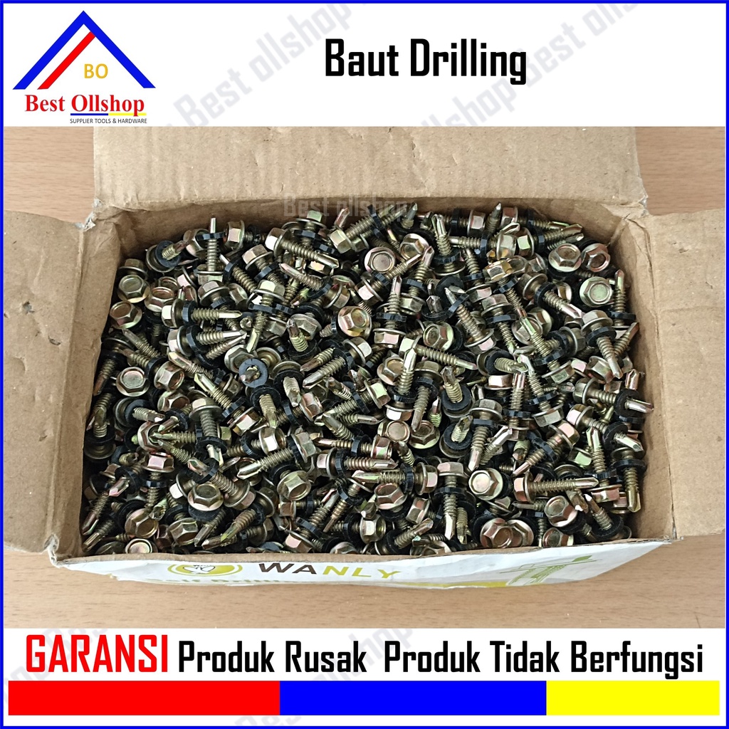 Baut Skrup Sekrup Roofing / Baut Skrup Roping Ruping Self Driling Screw / Sekrup Baut Drilling 8 MM