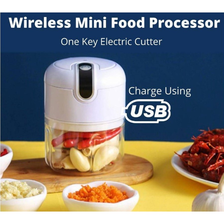 Blender Bumbu Mini USB Elektrik Portable /Food Chopper prosesor Garlic Rechargeable