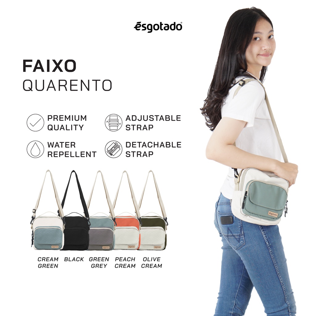 Esgotado Tas Selempang Wanita Pria Kanvas - Faixo Quarento - Sling Bag Water Repellent