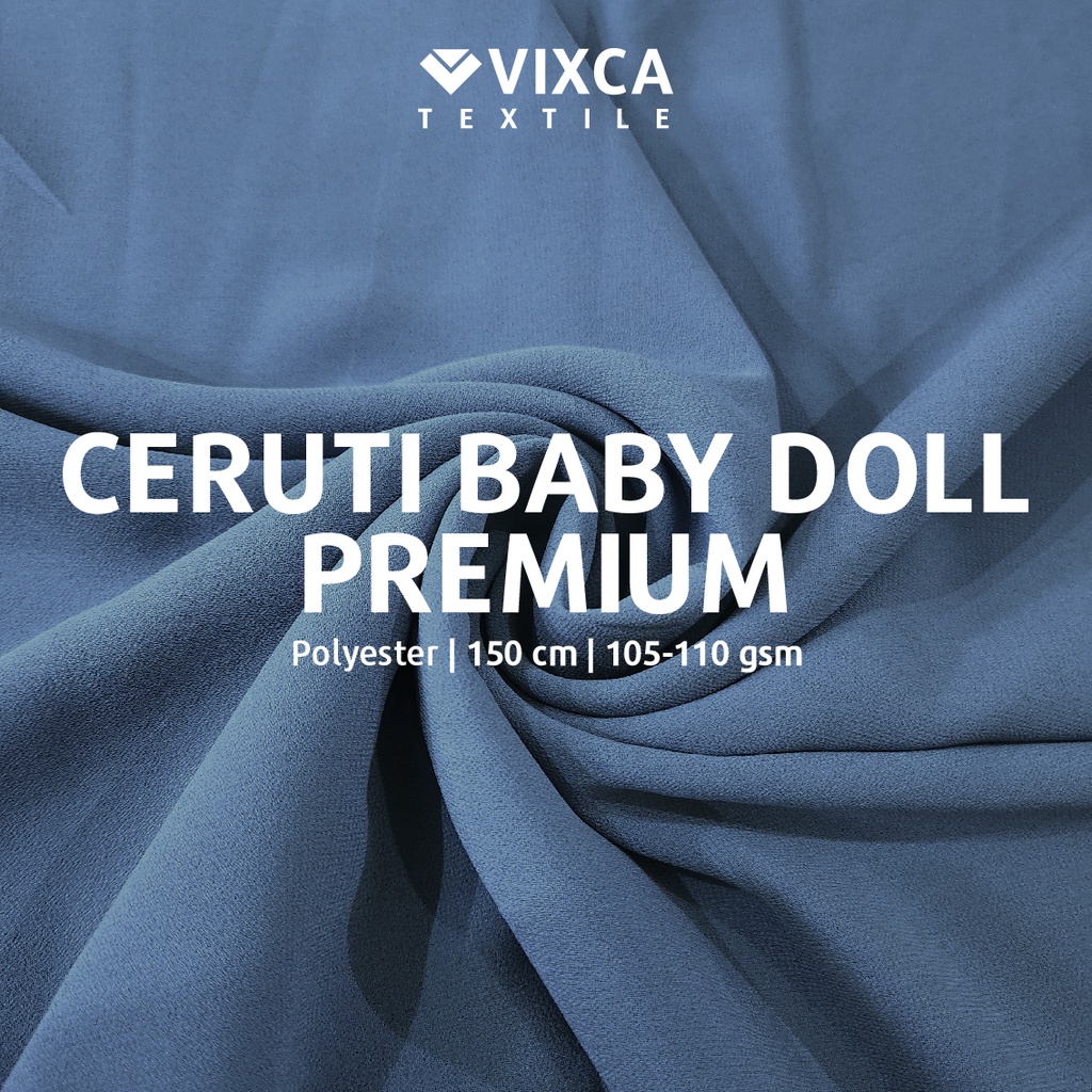 [PER 0,5 M] Kain Bahan Ceruti Baby Doll Lebar 150 cm 3000 Premium Ceruty Cerruty Cerutty Armany Cerruti Cerutti Armani Polos Polosan ECER 1/2 METER METERAN 50 CM CENTIMETER